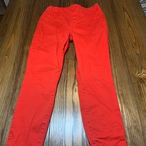 Red pull on pants